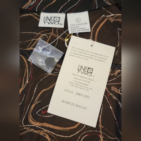 NWT Line Two Sheer Black Top - Size L - Picture 6 of 6